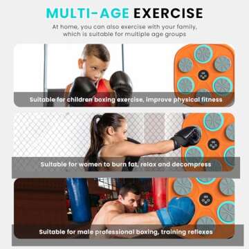 BOLUPO 2024 Upgrade Intelligent Music Boxing Machine, Electronic Boxing Trainer with Gloves, Music Workout Machine with Smart Display Screen Punching Machine for Adults, (Orange)