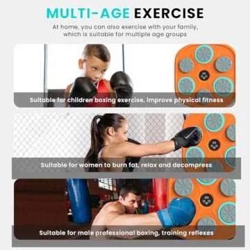 BOLUPO 2024 Upgrade Intelligent Music Boxing Machine, Electronic Boxing Trainer with Gloves, Music Workout Machine with Smart Display Screen Punching Machine for Adults, (Orange)