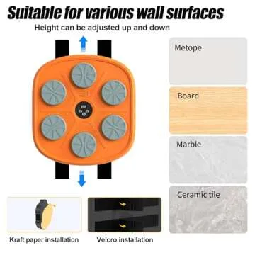 BOLUPO 2024 Upgrade Intelligent Music Boxing Machine, Electronic Boxing Trainer with Gloves, Music Workout Machine with Smart Display Screen Punching Machine for Adults, (Orange)