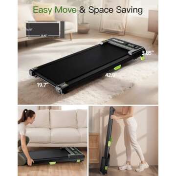 AKLUER Walking Pad with Incline, Under Desk Treadmill for Home, 2.5HP Portable Treadmills with Remote Control, 4 in 1 Incline Treadmill with LED Display