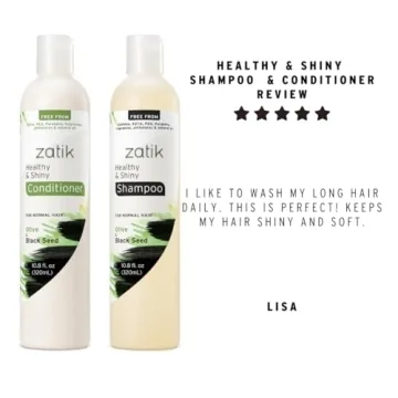 Zatik Naturals Organic Shampoo and Conditioner Set for Healthy Hair