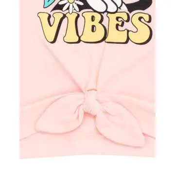 Disney Minnie Mouse Toddler Girls T-Shirt and Chambray Shorts Outfit Set Pink Floral/Happy Vibes 3T