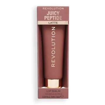 Revolution Beauty, Juicy Peptide Lip Balm, Hydrating & Plumping Lip Balm with Sheer Color, Infused with Vitamin E & Peptides, Nude Latte, 0.27 Fl. Oz