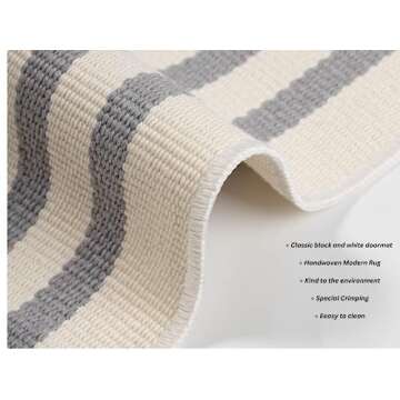 Breezsisan Striped Rug for Porch or Entryway 3'x5'