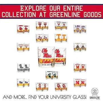 University Of Mississippi Whiskey Glass Set (2 Low Ball Glasses) - Contains Full Color Ole Miss Logo & Campus Map - Ole Miss Rebels Gift Idea for College Grads & Alumni - College Cocktail Glassware