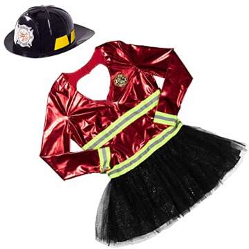 Hot Stuff Firefighter Women's Halloween Costume - Dress & Hat (Large)