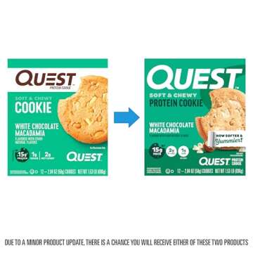 Quest Nutrition White Chocolate Macadamia Protein Cookie, 15g Protein, 1g Sugar, 2g Net Carbs, Keto ...