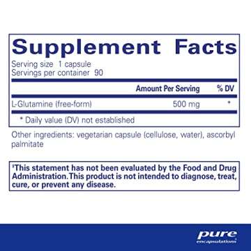 Pure Encapsulations L-Glutamine 500 mg - Supplement for Immune and Digestive Support, Gut Health and...
