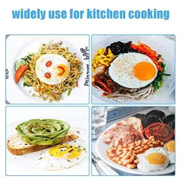 Emoly Silicone Non Stick, Egg Cooking Rings, Perfect Fried Egg Mold or Pancake Rings (New,4pcs), Multicolor