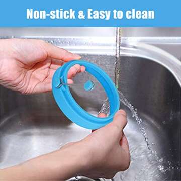 Emoly Silicone Non Stick, Egg Cooking Rings, Perfect Fried Egg Mold or Pancake Rings (New,4pcs), Multicolor