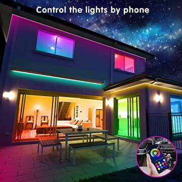 Tenmiro Led Strip Lights 130ft (2 Rolls of 65ft) Smart Light Strips with App Control RGB Led Lights ...