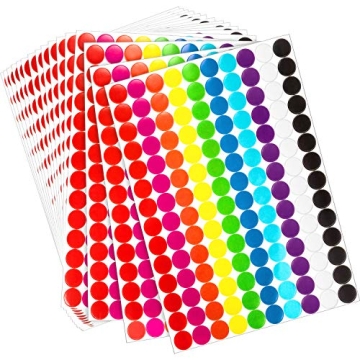 Boao Round Dot Stickers 3/4 Inch Diameter Circle Dot Coding Labels Multicolor, Polka Circle Assorted...