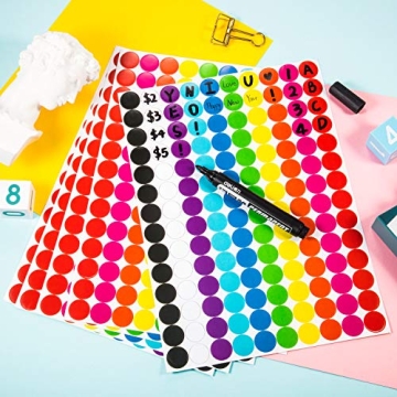 Boao Round Dot Stickers 2800 Pieces for Organizing Needs