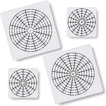 5 Pieces Mandala Dot Painting Tool Stencils Template Set, 8/12/16 Segment Creative Mandala Stencils Reusable Painting Stencils for DIY Painting Art Projects