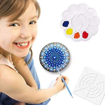 5 Pieces Mandala Dot Painting Tool Stencils Template Set, 8/12/16 Segment Creative Mandala Stencils Reusable Painting Stencils for DIY Painting Art Projects