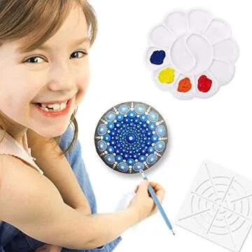 5 Pieces Mandala Dot Painting Tool Stencils Template Set, 8/12/16 Segment Creative Mandala Stencils Reusable Painting Stencils for DIY Painting Art Projects