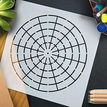 5 Pieces Mandala Dot Painting Tool Stencils Template Set, 8/12/16 Segment Creative Mandala Stencils Reusable Painting Stencils for DIY Painting Art Projects