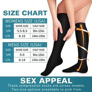 BLUEENJOY Compression Socks for Women & Men (3 pairs) - Best Support for Nurses, Running, Hiking, Recovery & Flight Socks