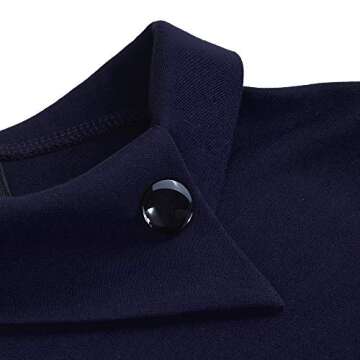 HOMEYEE Women's Retro Pleated Bodycon Work Office Pencil Dresses B597 B574(Navy Blue,10)