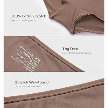 SOULVOR Magneticfit Boy Shorts Underwear for Women Stretchy Boxer Briefs Tagless Full Coverage Boyshort 3 Pack Brown Purple (3pack) X-Large