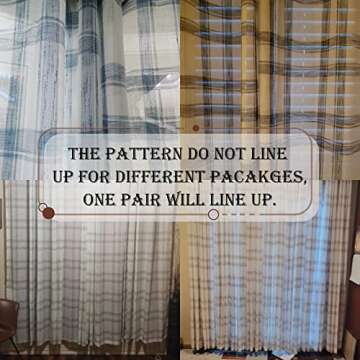 White Green Geometric Window Curtain Panel Pairs 84" Long for Living Room Linen Blend Semi Sheers Grommets Top Rustic Farmhouse Style Window Treatment Drape Sets for Bedroom 54"x84"x2, Sage/White