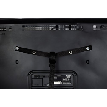 Mount It! TV Safety Straps For Child and Baby Proofing, Anti Tip Prevention and Earthquake Protection, Heavy Duty Metal Connectors, Secures to TV Stand and Walls, Black