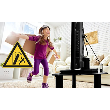 Mount It! TV Safety Straps For Child and Baby Proofing, Anti Tip Prevention and Earthquake Protection, Heavy Duty Metal Connectors, Secures to TV Stand and Walls, Black