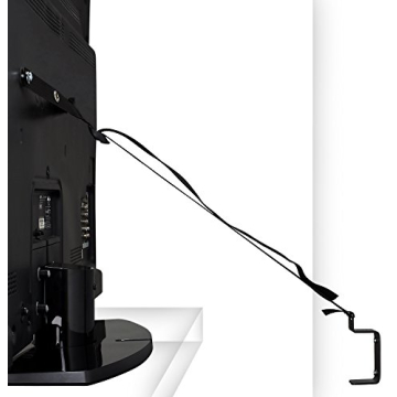 Mount It! TV Safety Straps For Child and Baby Proofing, Anti Tip Prevention and Earthquake Protection, Heavy Duty Metal Connectors, Secures to TV Stand and Walls, Black