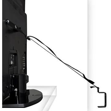 Mount It! TV Safety Straps For Child and Baby Proofing, Anti Tip Prevention and Earthquake Protection, Heavy Duty Metal Connectors, Secures to TV Stand and Walls, Black