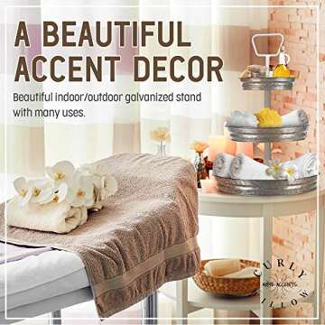 Curly Willow 3 Tier Galvanized Serving Trays with Handle