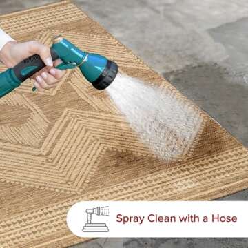 nuLOOM 7' x 9' Outdoor Tribal Geometric Area Rug, Stain Resistant, Weather Resistant, High Traffic, ...