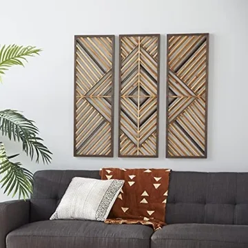 Geometric Wood Wall Decor Set of 3 | Stylish Home Art