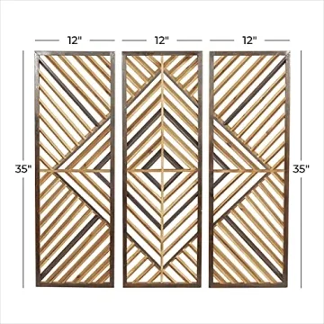 Geometric Wood Wall Decor Set of 3 | Stylish Home Art