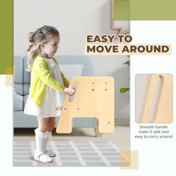 Toddler 2 Step Wooden Stool – Sturdy Step Ladder for Bathroom, Kitchen & Home Use, Non-Slip Base, Lightweight, Stylish Wood Grain Finish, Ideal for Kids to Reach High Shelves & Sink