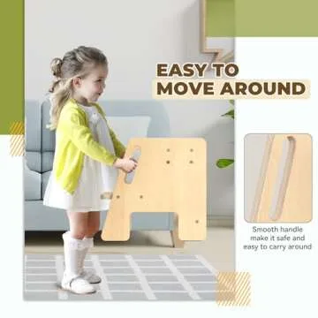 Toddler 2 Step Wooden Stool – Sturdy Step Ladder for Bathroom, Kitchen & Home Use, Non-Slip Base, Lightweight, Stylish Wood Grain Finish, Ideal for Kids to Reach High Shelves & Sink