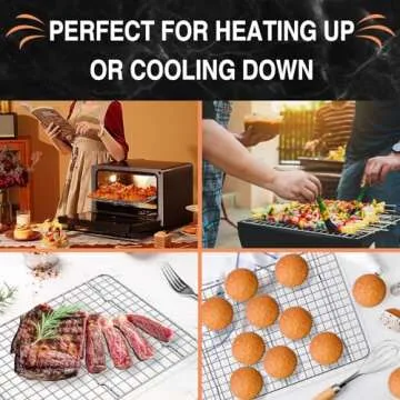 Cooling Rack for Baking 2-Pack, 15 x 10 Inches Baking Rack, Stainless Steel Wire Cookie Rack Fits Jelly Roll Sheet Pan, Oven Safe for Cooking, Roasting, Grilling
