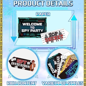 Spy Party Sign Set: 20 Unique Decorations for Every Spy Lover