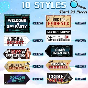 Spy Party Sign Set: 20 Unique Decorations for Every Spy Lover