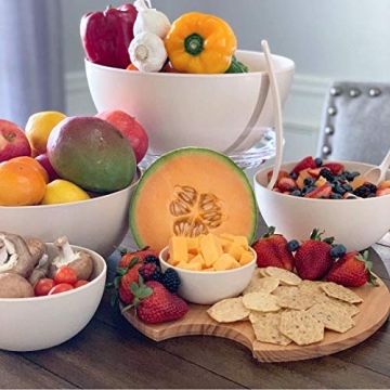 Elegant Bamboo Salad Bowl Set with Lids and Utensils