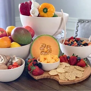 Elegant Bamboo Salad Bowl Set with Lids and Utensils