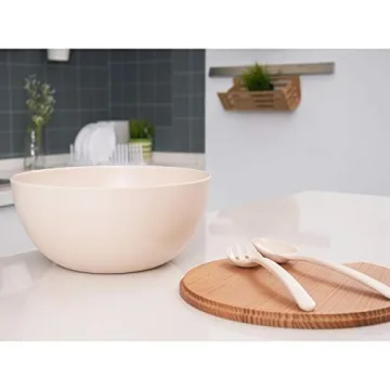 Elegant Bamboo Salad Bowl Set with Lids and Utensils