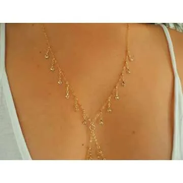 Rhinestone Dripping Body Chain, Shiny Crystals Bra Body Chain, Bikini Body Jewelry, Layering Festival Jewelry Body Chain for Women (BC045-Rhinestone Dripping)