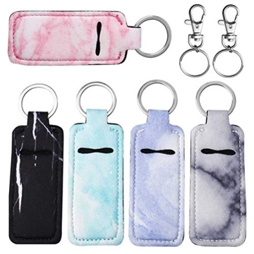 Pengxiaomei Chapsticks Holder Keychain - Stylish Set of 5 for Women, Perfect for Gifts
