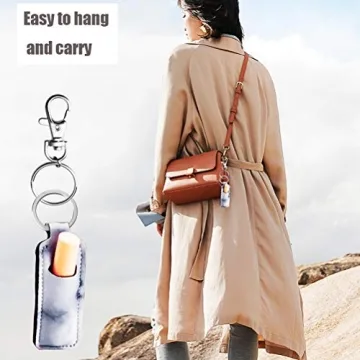 Pengxiaomei Chapstick Holders - Stylish Keychain for Lip Balm