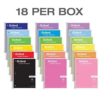 Oxford Spiral Notebook 18 Pack - Colorful, College Ruled Notebooks