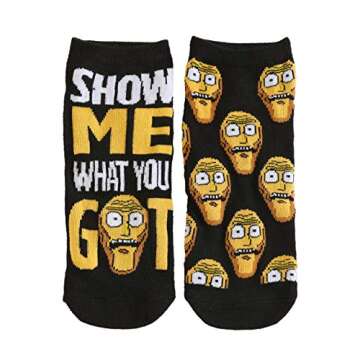 Rick and Morty Characters 5 Pair Pack Lowcut Womens Socks Standard