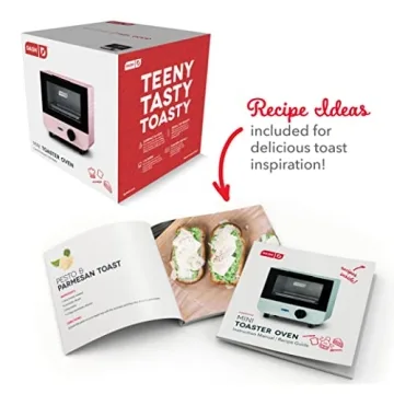 DASH Mini Toaster Oven Cooker for Bread, Bagels, Cookies, Pizza, Paninis & More with Baking Tray, Rack, Auto Shut Off Feature - Pink