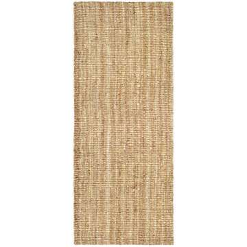 SAFAVIEH Natural Fiber Collection Runner Rug - 2' x 6', Natural, Handmade Chunky Textured Jute 0.75-...