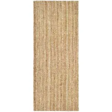 SAFAVIEH Natural Fiber Collection Runner Rug - 2' x 6', Natural, Handmade Chunky Textured Jute 0.75-...