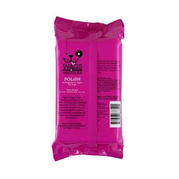 Wags & Wiggles Polish Multipurpose Wipes for Dogs Clean & Condition Your Dog's Coat Without A Bath Fresh Very Berry Scent Your Dog Will Love (Pack of 1, 100 Count Total)